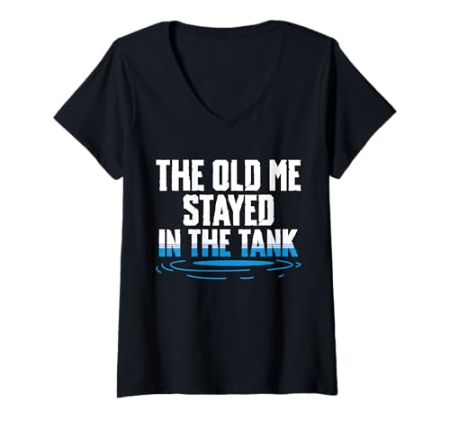 Damen The Old Men Stayed In The Tank Baptism Christian T-Shirt mit V-Ausschnitt von Tauf Design Christentum Idee Jesus