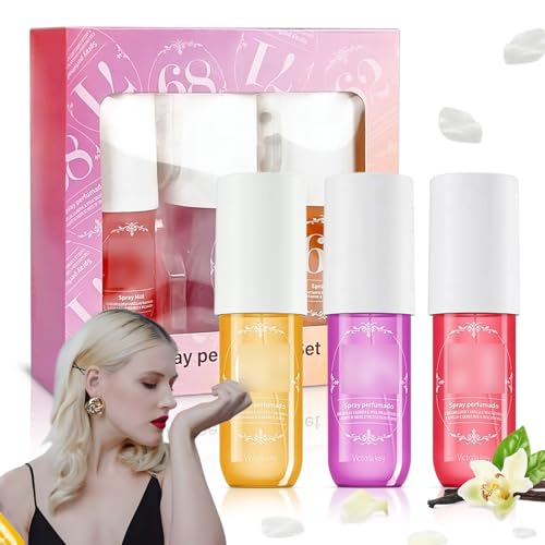 Parfum Bodyspray Damen,90ml Parfum Body Spray,Fruchtiges Body Mist,Hair and Body Fragrance Mist,Lang Anhaltender Duftspray,Parfums Damen Set,für Reisen,Urlaubsreise,Geschenk für Dame von Taufe