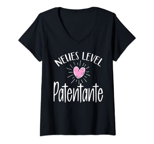 Damen Neues Level Patentante Taufpatin T-Shirt mit V-Ausschnitt Damen Neues Level Patentante Taufpatin T-Shirt mit V-Ausschnitt von Taufpatin Patentante Designs