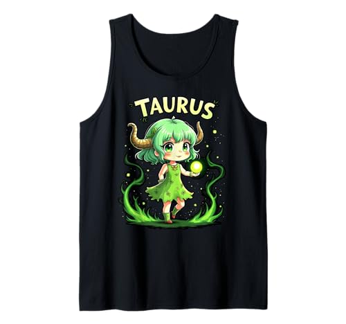 Niedliches Stier Anime Sternzeichen Mädchen Tank Top Niedliches Stier Anime Sternzeichen Mädchen Tank Top von Taurus Anime Zodiac Fun Apparel