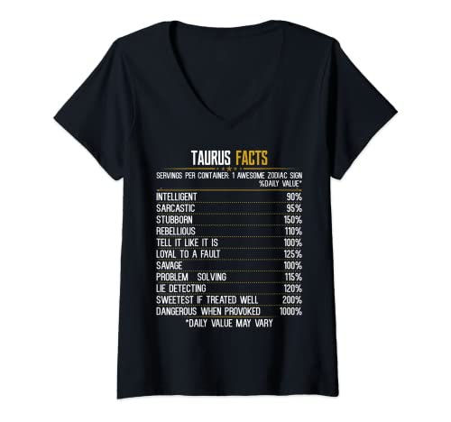 Damen Bestes lustiges Shirt für Stier - Taurus Facts T-Shirt T-Shirt mit V-Ausschnitt Damen Bestes lustiges Shirt für Stier - Taurus Facts T-Shirt T-Shirt mit V-Ausschnitt von Taurus Facts Zodiac Birthday