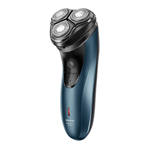 Taurus 3 Side Shave IPX7 Elektrischer Rasierer, kabellos, trocken oder nass, Laufzeit 45 min, Haarschneider, Total Curve Technology, USB-Aufladung, ergonomisch, Edelstahlklingen von Taurus