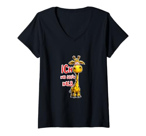 Damen lustig sarkastisch Giraffe Design Ich Habe so'n Hals T-Shirt mit V-Ausschnitt Damen lustig sarkastisch Giraffe Design Ich Habe so'n Hals T-Shirt mit V-Ausschnitt von Tausch