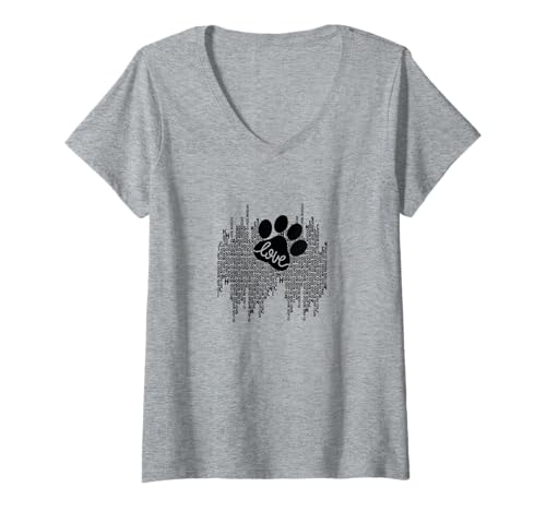 Damen lustiges sarkastisch Ich Hasse Menschen Aber Liebe Hunde T-Shirt mit V-Ausschnitt von Tausch