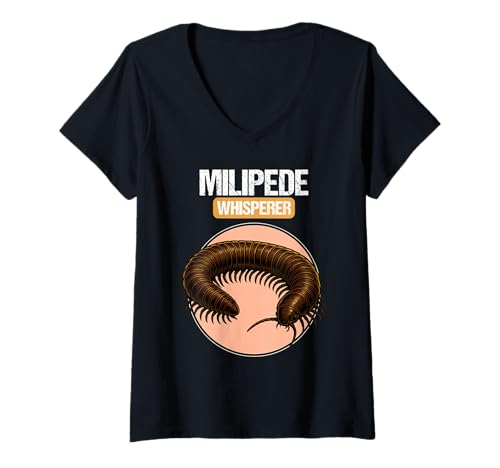 Damen Tausendfüßer T-Shirt mit V-Ausschnitt Damen Tausendfüßer T-Shirt mit V-Ausschnitt von Tausendfüßer Tier Shop