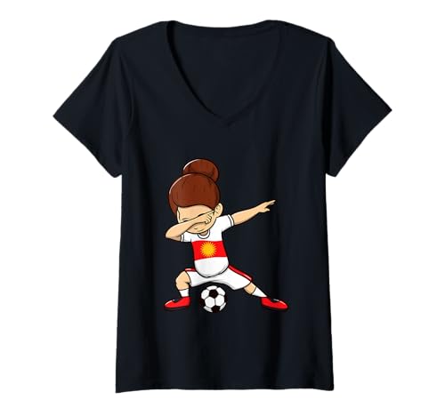 Damen Exidxan Ezidi Yezidische Flagge Yezidi T-Shirt mit V-Ausschnitt von Tausi Melek Lalish Jesiden Fahne yezide