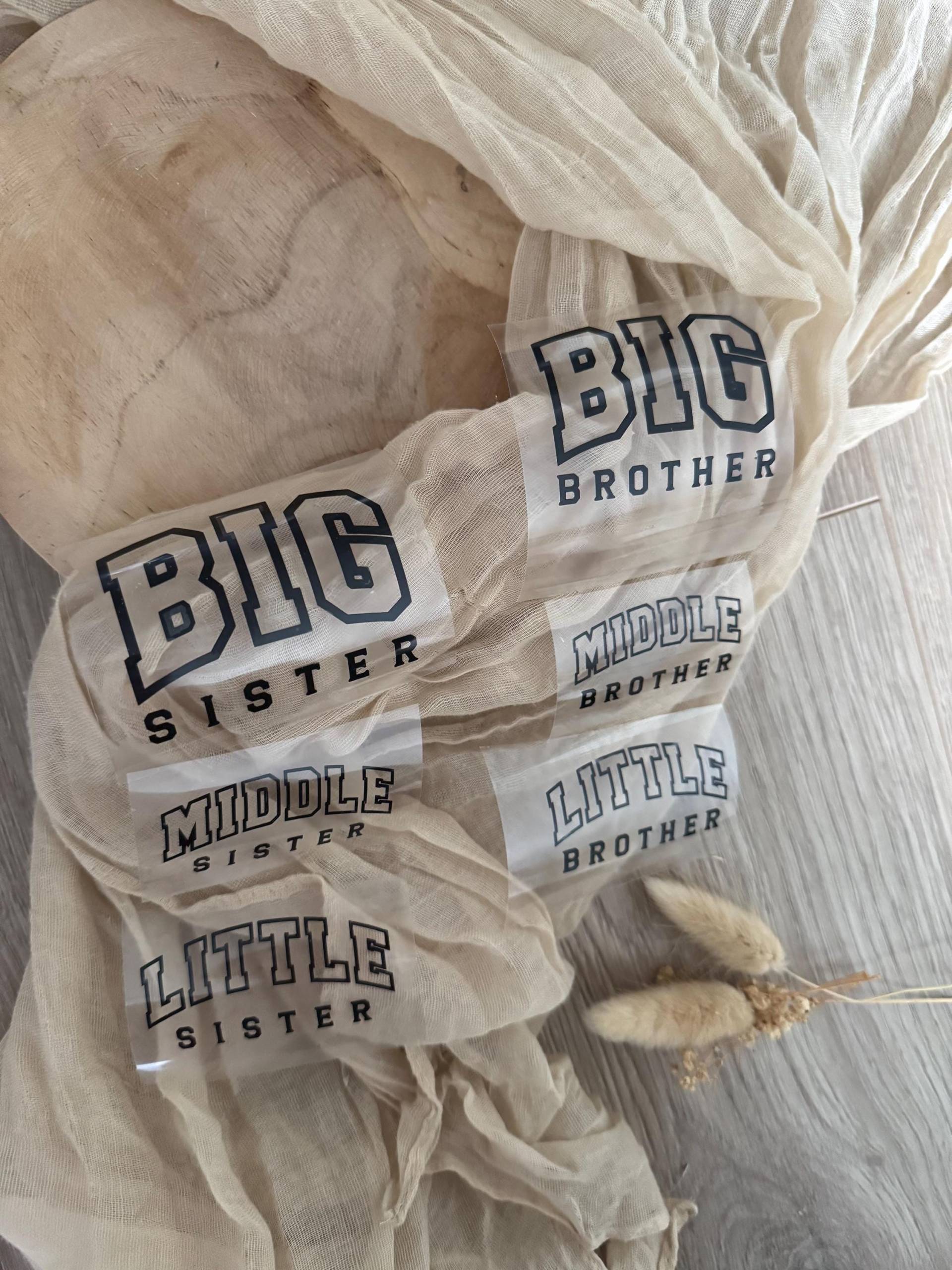 Bügelbild Großer Bruder , Große Schwester - Bügelmotiv, Schriftzug Mit Oder Ohne Jahreszahl, in Verschiedenen Maßen, Einzelkind von TautropfenMagie