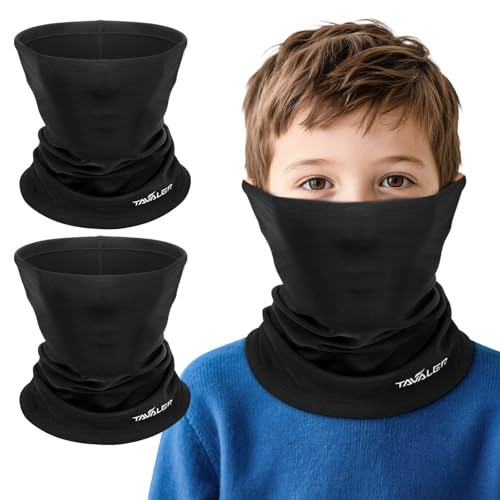 Tavaler Shlauchschal Kinder Winter 2 Stück, Multifunktionstuch Winddicht Halswärmer, Elastisch und Atmungsaktiv Halstuch Kinder, Loop Schal Warmer für Outdoor Skifahren Radfahren von Tavaler