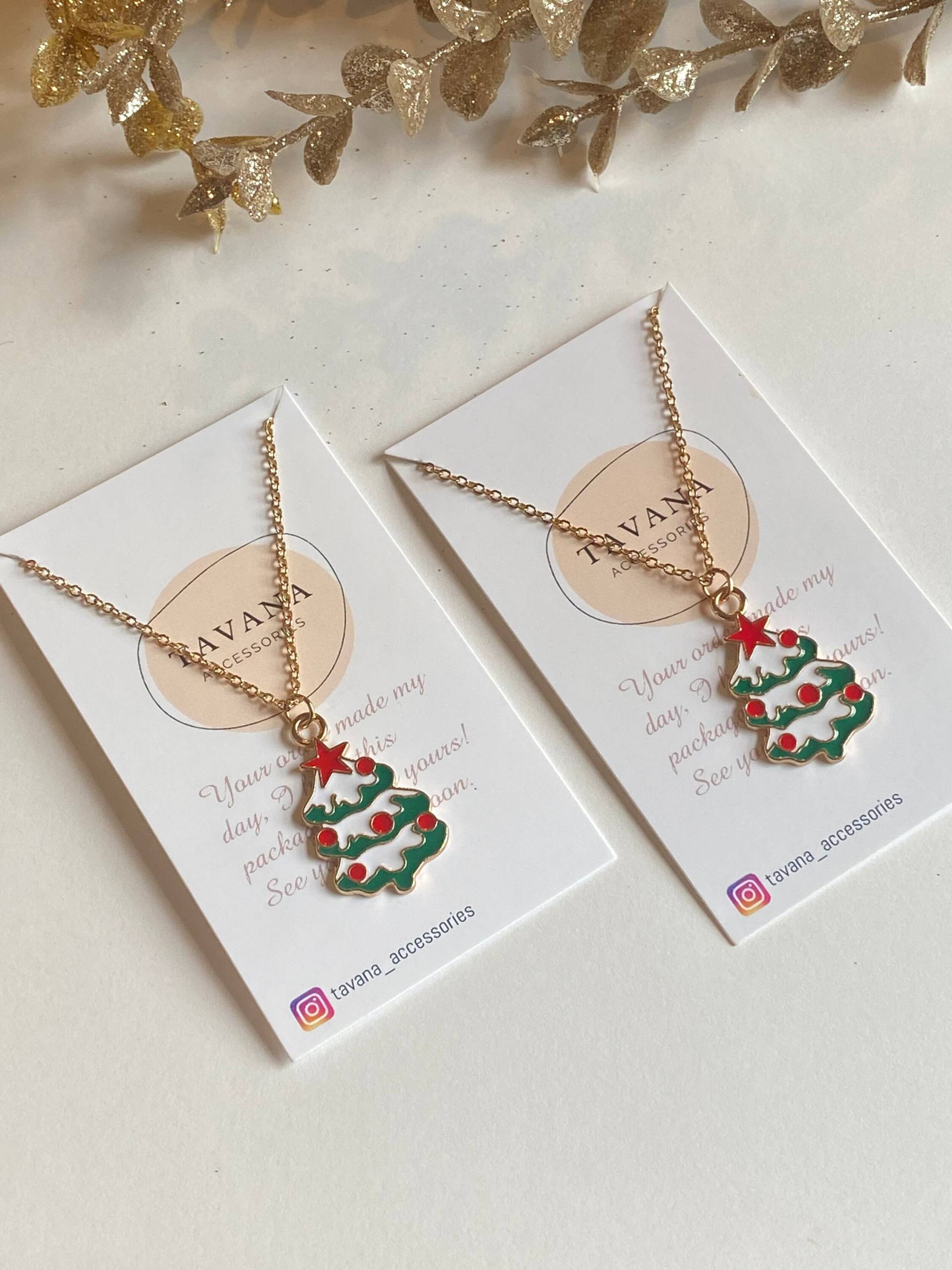 Weihnachtsbaum Halskette, Weihnachten, Weihnachtsschmuck Für Sie, Weihnachtsgeschenkidee, Charm Urlaub von TavanaAccessories