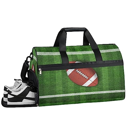 3D Rugby Ball Field Turnbeutel, Sport Turnbeutel mit Nassfach & Schuhfach, Turnbeutel für Damen, Turnbeutel für Männer, Workout-Tasche, Sporttasche, Weekender Tasche mit Schuhfach, 3d Rugbyballfeld, von Tavisto