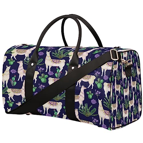 Alpaka Kaktus Muster Reisetasche, Weekender Taschen für Frauen Reisen, Turnbeutel, Handgepäck Taschen für Flugzeuge, Duffle Bag für Männer Reisen, Weekender Tasche, Reise Duffle Bag, von Tavisto