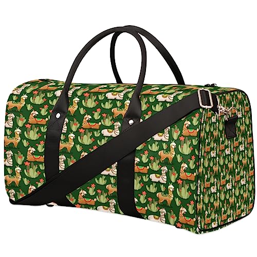 Alpaka Kaktus Reisetasche, Weekender Taschen für Frauen Reisen, Turnbeutel, Handgepäck Taschen für Flugzeuge, Duffle Bag für Männer Reisen, Weekender Tasche, Alpaka Kaktus von Tavisto