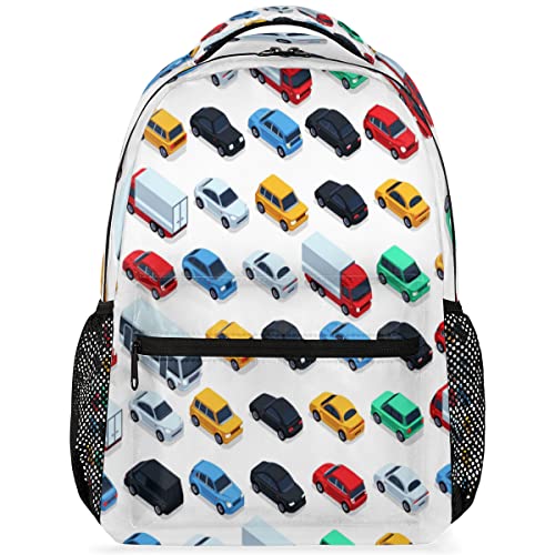 Auto Cartoon Laptop Rucksack Reisetasche Basic Durable Daypack Große Kapazität Reise Essentials Zubehör für Männer Frauen Erwachsene, Auto Cartoon, Auto Cartoon von Tavisto