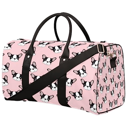 Bulldogge Muster Reisetasche, Weekender Taschen für Frauen Reisen, Turnbeutel, Handgepäck Taschen für Flugzeuge, Duffle Bag für Männer Reisen, Weekender Tasche, Bulldoggenmuster von Tavisto