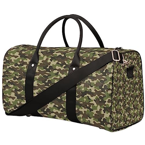 Camouflage Grün Reisetasche, Weekender Taschen für Frauen Reisen, Turnbeutel, Handgepäck Taschen für Flugzeuge, Duffle Bag für Männer Reisen, Weekender Tasche, Camouflage Grün von Tavisto