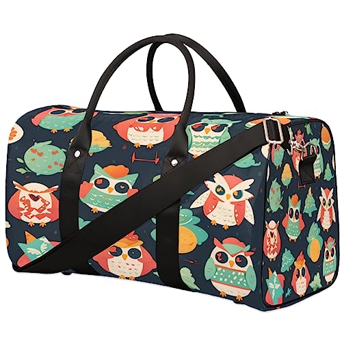 Cartoon Freak Eule Reisetasche, Weekender Taschen für Frauen Reisen, Turnbeutel, Handgepäck Taschen für Flugzeuge, Duffle Bag für Männer Reisen, Weekender Tasche, Cartoon Freak Eule von Tavisto