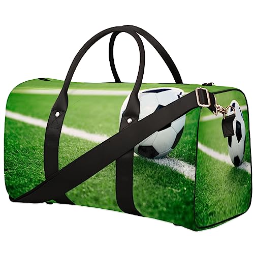 Casual Soccer Patterns Reisetasche, Weekender Taschen f黵 Frauen Reisen, Sporttasche, Handgep鋍k Taschen f黵 Flugzeuge, Duffle Bag f黵 M鋘ner Reisen, Weekender Bag, Travel Duffle Bag, L鋝sige Fu遙all-Muster von Tavisto