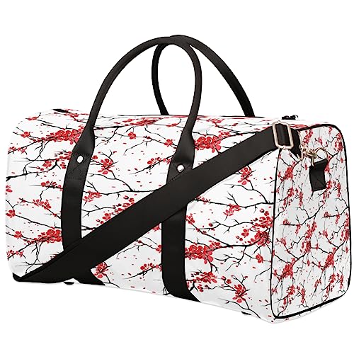 Cherry Print Reisetasche, Weekender Taschen für Frauen Reisen, Turnbeutel, Handgepäck Taschen für Flugzeuge, Duffle Bag für Männer Reisen, Weekender Tasche, Kirschaufdruck von Tavisto