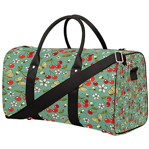 Cherry Reisetasche, Weekender Taschen f黵 Frauen Reisen, Turnbeutel, Handgep鋍k Taschen f黵 Flugzeuge, Duffle Bag f黵 M鋘ner Reisen, Weekender Tasche, Kirsche von Tavisto