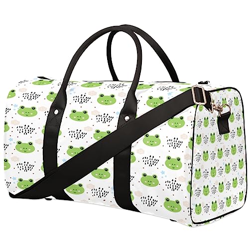 Childish Frosch Muster Reisetasche, Weekender Taschen für Frauen Reisen, Turnbeutel, Handgepäck Taschen für Flugzeuge, Duffle Bag für Männer Reisen, Weekender Tasche, Kindliches von Tavisto