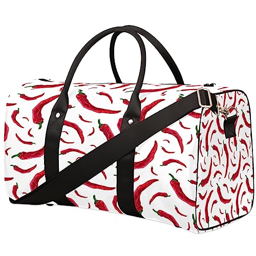 Chili Pepper Reisetasche, Weekender Taschen f黵 Frauen Reisen, Turnbeutel, Handgep鋍ktaschen f黵 Flugzeuge, Duffle Bag f黵 M鋘ner Reisen, Weekender Tasche, Reisetasche, Chili Pfeffer von Tavisto