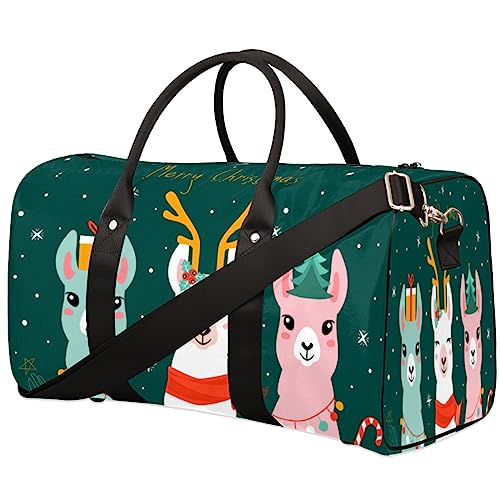 Frohe Weihnachten Alpaka Reisetasche, Weekender Taschen für Frauen Reisen, Turnbeutel, Handgepäck Taschen für Flugzeuge, Duffle Bag für Männer Reisen, Weekender Tasche, Reise Duffle Bag, Frohe von Tavisto