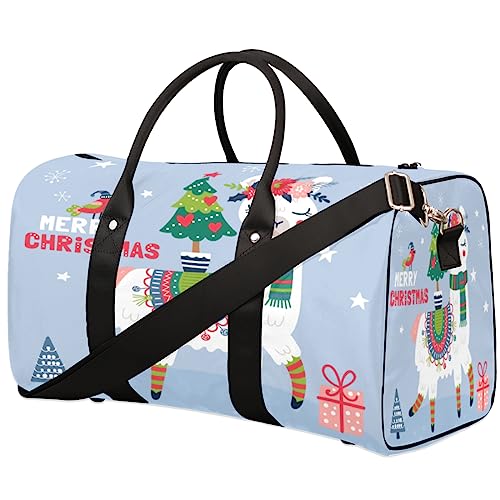 Frohe Weihnachten Llama Reisetasche, Weekender Taschen für Frauen Reisen, Turnbeutel, Handgepäck Taschen für Flugzeuge, Duffle Bag für Männer Reisen, Weekender Tasche, Reise Duffle Bag, Frohe von Tavisto