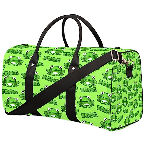 Frosch Muster Reisetasche, Weekender Taschen für Frauen Reisen, Turnbeutel, Handgepäck Taschen für Flugzeuge, Duffle Bag für Männer Reisen, Weekender Tasche, Frosch-Muster von Tavisto