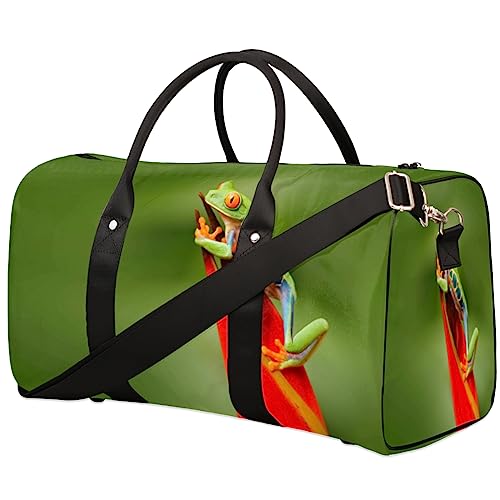 Frosch Red Leaf Reisetasche, Weekender Taschen für Frauen Reisen, Turnbeutel, Handgepäck Taschen für Flugzeuge, Duffle Bag für Männer Reisen, Weekender Tasche, Frosch Rotes Blatt von Tavisto