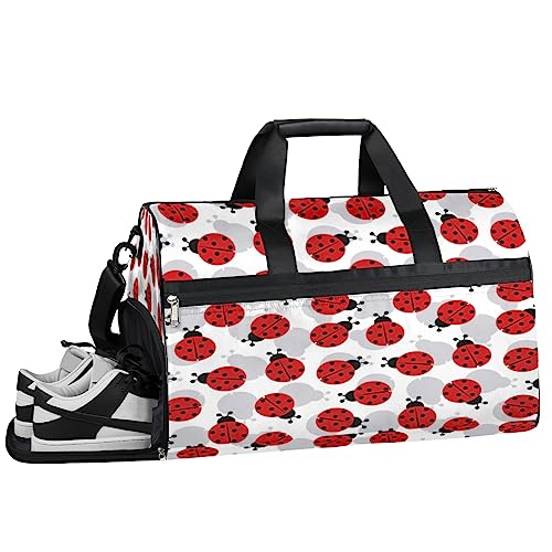 Funny Fox Painting Turnbeutel, Sport Turnbeutel mit Nassfach & Schuhfach, Turnbeutel für Damen, Turnbeutel für Männer, Workout-Tasche, Sporttasche, Weekender Bag mit Schuhfach, Lustige Marienkäfer, von Tavisto