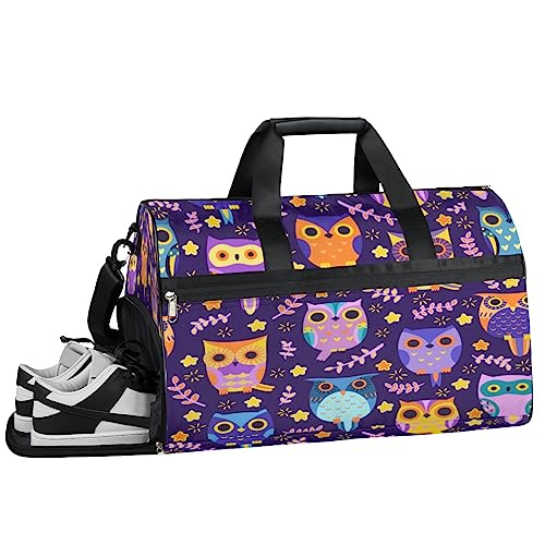 Funny Little Bee Turnbeutel, Sport Turnbeutel mit Nassfach & Schuhfach, Turnbeutel für Damen, Turnbeutel für Männer, Workout-Tasche, Sporttasche, Weekender Bag mit Schuhfach, Lustige Eulen, von Tavisto