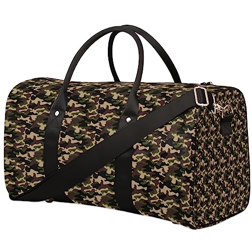 Grüne Camouflage Reisetasche, Weekender Taschen für Frauen Reisen, Turnbeutel, Handgepäck Taschen für Flugzeuge, Duffle Bag für Männer Reisen, Weekender Tasche, Grüne Camouflage von Tavisto