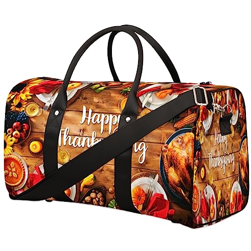 Happy Thanksgiving Muster Reisetasche, Weekender Taschen für Frauen Reisen, Turnbeutel, Handgepäck Taschen für Flugzeuge, Duffle Bag für Männer Reisen, Weekender Tasche, Happy von Tavisto