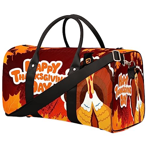 Happy Thanksgiving Print Reisetasche, Weekender Taschen für Frauen Reisen, Turnbeutel, Handgepäck Taschen für Flugzeuge, Duffle Bag für Männer Reisen, Weekender Bag, Travel Duffle Bag, Aufdruck "Happy von Tavisto