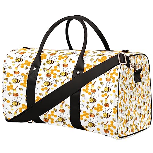 Hardworking Little Bee Reisetasche, Weekender Taschen f黵 Frauen Reisen, Turnbeutel, Handgep鋍k Taschen f黵 Flugzeuge, Duffle Bag f黵 M鋘ner Reisen, Weekender Tasche, Flei遡ge kleine Biene von Tavisto