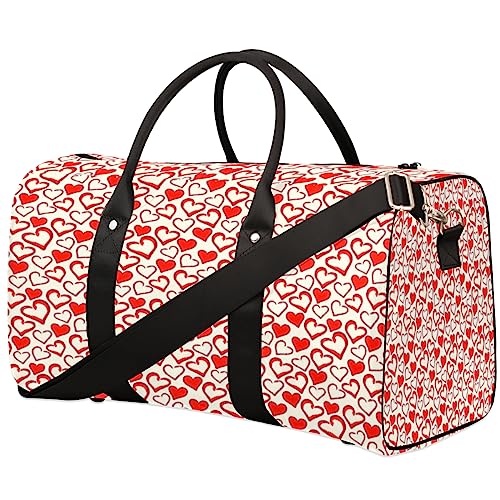 Herz Print Reisetasche, Weekender Taschen für Frauen Reisen, Turnbeutel, Handgepäck Taschen für Flugzeuge, Duffle Bag für Männer Reisen, Weekender Tasche, Herzaufdruck von Tavisto