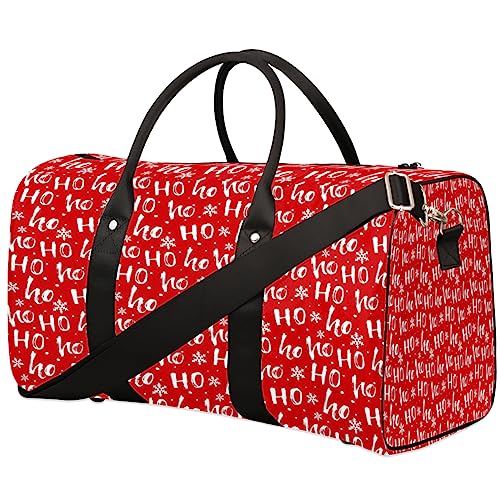 Hohoho Muster Weihnachten Reisetasche, Weekender Taschen f黵 Frauen Reisen, Turnbeutel, Handgep鋍k Taschen f黵 Flugzeuge, Duffle Bag f黵 M鋘ner Reisen, Weekender Tasche, Hohoho von Tavisto