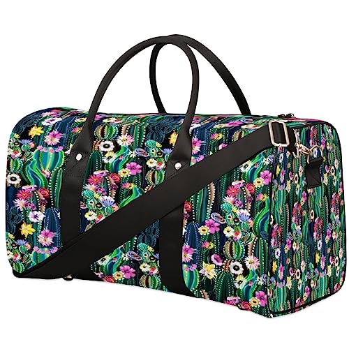 Kaktusdruck Reisetasche, Weekender Taschen für Frauen Reisen, Turnbeutel, Handgepäck Taschen für Flugzeuge, Duffle Bag für Männer Reisen, Weekender Tasche, Kaktusaufdruck von Tavisto