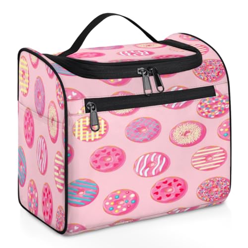 Kawaii Make-up-Tasche für Damen, große Kapazität, Kulturbeutel, tragbare Reise-Kosmetiktasche, wasserdicht, doppelte Reißverschlüsse, Make-up-Tasche mit Haken zum Aufhängen, für Hautpflege, Reisen, von Tavisto