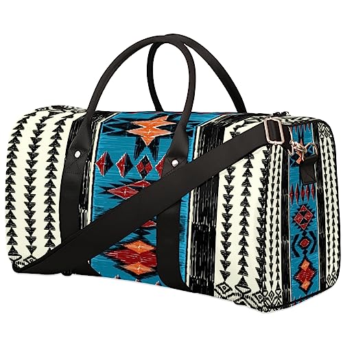 Klassische Azteken-Muster Reisetasche, Weekender Taschen für Frauen Reisen, Turnbeutel, Handgepäck Taschen für Flugzeuge, Duffle Bag für Männer Reisen, Weekender Tasche, Klassisches Aztekenmuster von Tavisto