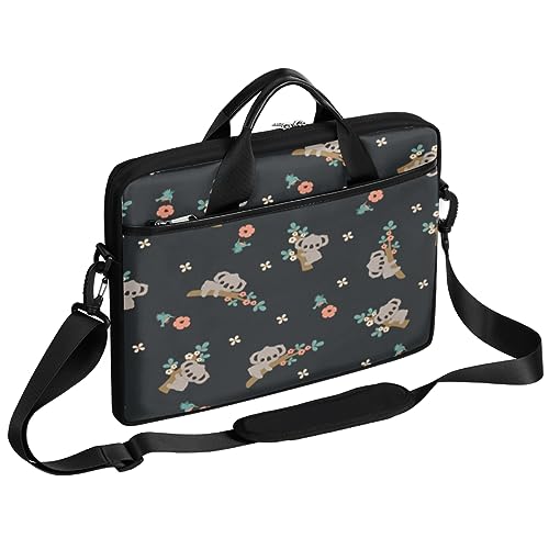 Koala Floral Laptoptasche 13-15 Zoll Laptoptasche Leichte Computer Aktentasche Messenger Bag für Damen Herren, Koala Floral, 15*1*11 Inch von Tavisto