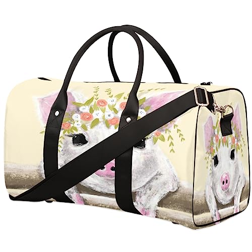 Kranz Ferkel Reisetasche, Weekender Taschen für Frauen Reisen, Turnbeutel, Handgepäck Taschen für Flugzeuge, Duffle Bag für Männer Reisen, Weekender Tasche, Kranz Ferkel von Tavisto