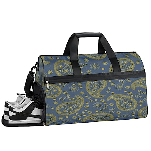 Kranz Ferkel Turnbeutel, Sport Turnbeutel mit Nassfach & Schuhfach, Turnbeutel für Damen, Turnbeutel für Männer, Workout Tasche, Sporttasche, Weekender Bag mit Schuhfach, Gelbe Wassertropfen Blume, von Tavisto