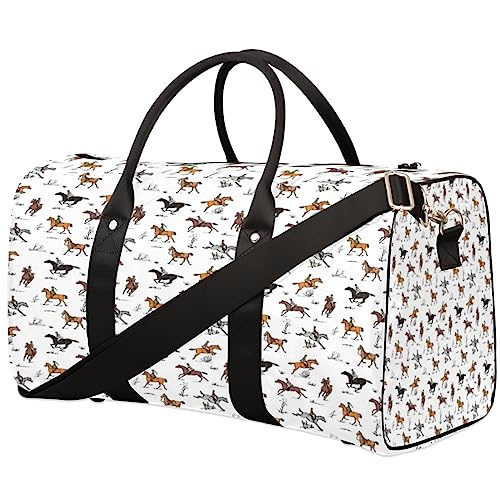 Laufendes Pferd Print Reisetasche, Weekender Taschen für Frauen Reisen, Turnbeutel, Handgepäck Taschen für Flugzeuge, Duffle Bag für Männer Reisen, Weekender Tasche, Laufendes von Tavisto