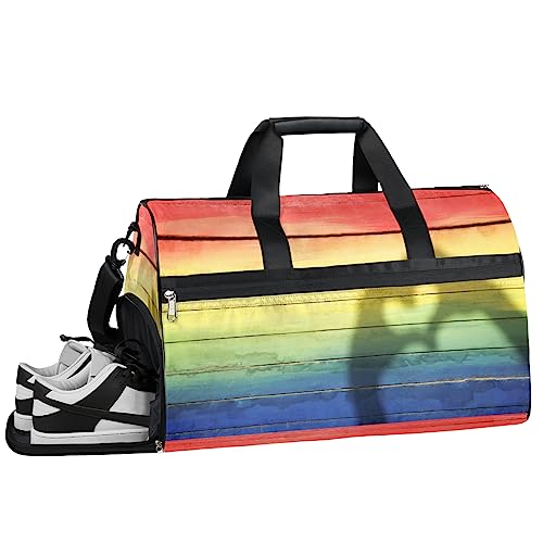 Lemon Leaves Turnbeutel, Sport Turnbeutel mit Nassfach & Schuhfach, Turnbeutel für Damen, Turnbeutel für Herren, Workout-Tasche, Sporttasche, Weekender Bag mit Schuhfach, Lgbt Love Rainbow, von Tavisto