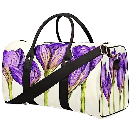 Lila Blume Reisetasche, Weekender Taschen für Frauen Reisen, Turnbeutel, Handgepäck Taschen für Flugzeuge, Duffle Bag für Männer Reisen, Weekender Tasche, Lila Blume von Tavisto