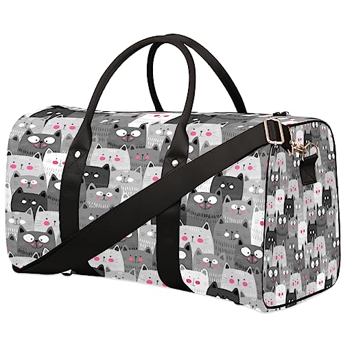 Lustige Katze Muster Reisetasche, Weekender Taschen für Frauen Reisen, Turnbeutel, Handgepäck Taschen für Flugzeuge, Duffle Bag für Männer Reisen, Weekender Tasche, Lustiges von Tavisto