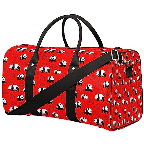 Lustige Panda Muster Reisetasche, Weekender Taschen für Frauen Reisen, Turnbeutel, Handgepäck Taschen für Flugzeuge, Duffle Bag für Männer Reisen, Weekender Tasche, Lustige Panda-Muster von Tavisto