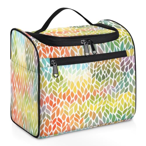 Make-up-Tasche für Damen, Motiv: bunte Wolken, große Kapazität, tragbare Reise-Kosmetiktasche, wasserdicht, doppelte Reißverschlüsse, Make-up-Tasche mit Haken zum Aufhängen, für Hautpflege, Reisen, von Tavisto