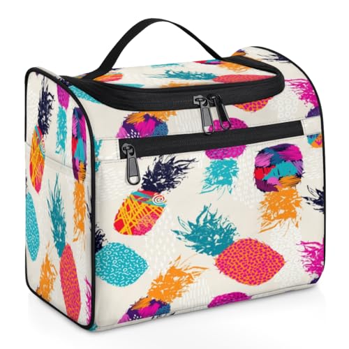 Make-up-Tasche mit Pinguin-Motiv für Damen, große Kapazität, tragbare Reise-Kosmetiktasche, wasserdicht, doppelte Reißverschlüsse, Make-up-Tasche mit Haken zum Aufhängen, für Hautpflege, Reisen, von Tavisto